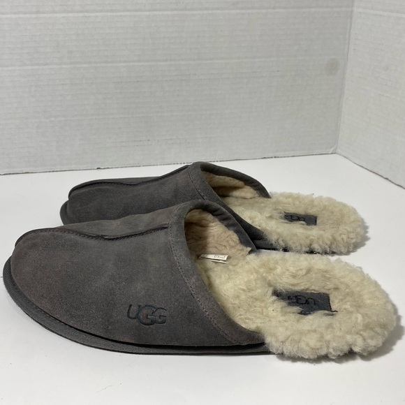 Ugg Men's Scuff Suede Grey Slippers Size 10 - Picture 5 of 10